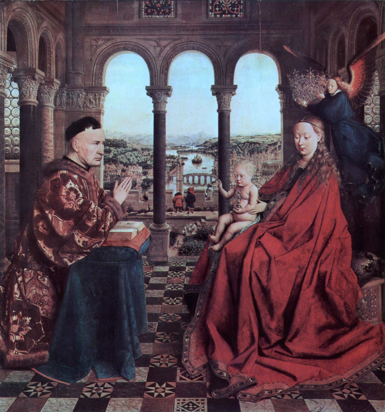 The Arnolfini Portrait Mirror Detail - Jan van Eyck
